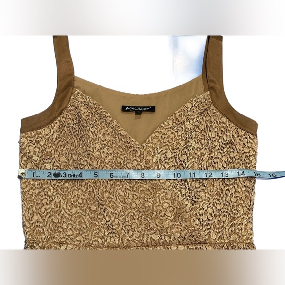 Betsey Johnson Vintage 90’s Gold Lace Cocktail Dress- Size 4 - Picture 5 of 7